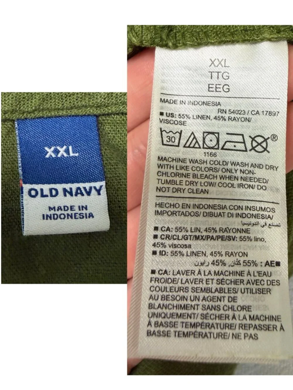 Old Navy Sleeveless Linen Blend Midi Dress Button Front Tie Back Size XXL